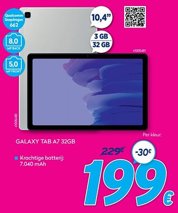 Promoties Samsung galaxy tab a7 - Samsung - Geldig van 03/01/2021 tot 31/01/2021 bij Krefel