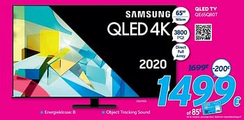 Promoties Samsung qled tv qe65q80t - Samsung - Geldig van 03/01/2021 tot 31/01/2021 bij Krefel
