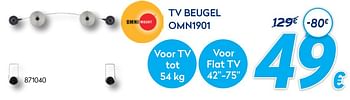 Promotions Tv beugel omn1901 - Omnimount - Valide de 03/01/2021 à 31/01/2021 chez Krefel