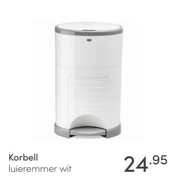 Promotions Korbell luieremmer wit - Korbell - Valide de 03/01/2021 à 09/01/2021 chez Baby & Tiener Megastore