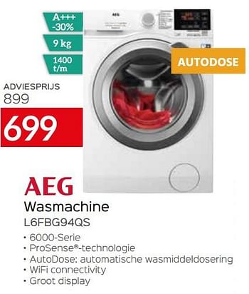 Promoties Aeg wasmachine l6fbg94qs - AEG - Geldig van 04/01/2021 tot 31/01/2021 bij Selexion
