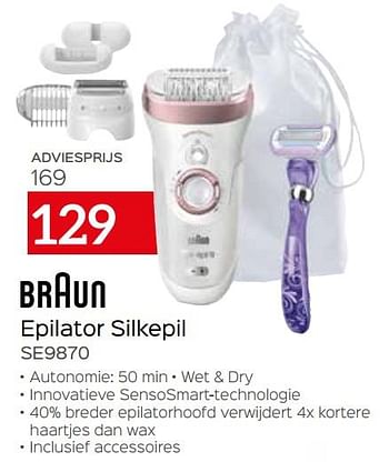 Promoties Braun epilator silkepil se9870 - Braun - Geldig van 04/01/2021 tot 31/01/2021 bij Selexion