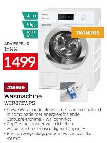 Promoties Miele wasmachine wer875wps - Miele - Geldig van 04/01/2021 tot 31/01/2021 bij Selexion