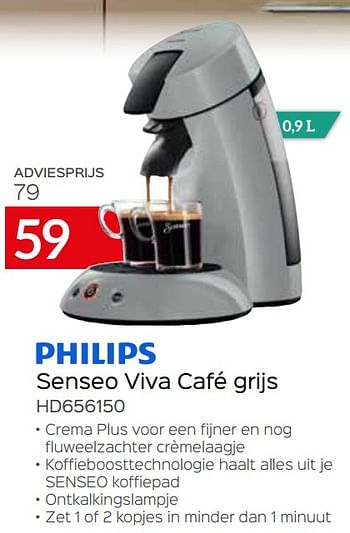 Promoties Philips senseo viva café grijs hd656150 - Philips - Geldig van 04/01/2021 tot 31/01/2021 bij Selexion