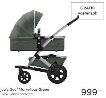 Promoties Joolz geo marvellous green 2-in-1 kinderwagen - Joolz - Geldig van 03/01/2021 tot 09/01/2021 bij Baby & Tiener Megastore