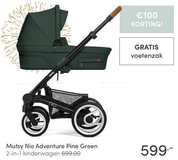 Promoties Mutsy nio adventure pine green 2-in-1 kinderwagen - Mutsy - Geldig van 03/01/2021 tot 09/01/2021 bij Baby & Tiener Megastore