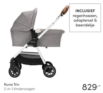 Promoties Nuna triv 2-in-1 kinderwagen - Nuna - Geldig van 03/01/2021 tot 09/01/2021 bij Baby & Tiener Megastore