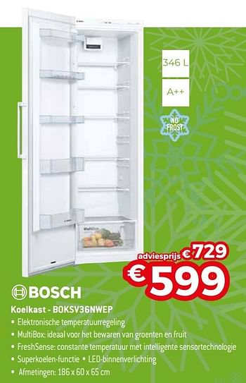 Promoties Bosch koelkast - boksv36nwep - Bosch - Geldig van 04/01/2021 tot 31/01/2021 bij Exellent