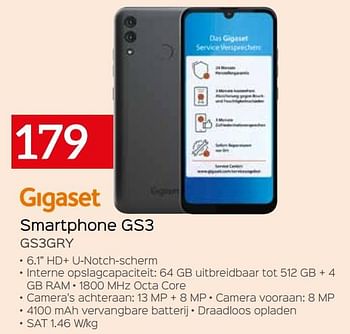 Promoties Gigaset smartphone gs3 gs3gry - Gigaset - Geldig van 04/01/2021 tot 31/01/2021 bij Selexion