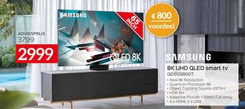 Promoties Samsung 8k uhd qled smart tv qe65q800t - Samsung - Geldig van 04/01/2021 tot 31/01/2021 bij Selexion