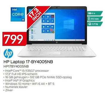 Promoties Hp laptop 17-by4005nb hp17by4005nb - HP - Geldig van 04/01/2021 tot 31/01/2021 bij Selexion
