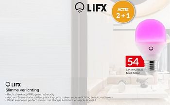 Promoties Lifx slimme verlichting l3a19mc08e27 mini color - Lifx - Geldig van 04/01/2021 tot 31/01/2021 bij Selexion
