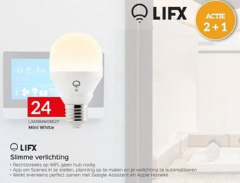 Promoties Lifx slimme verlichting l3a19mw08e27 mini white - Lifx - Geldig van 04/01/2021 tot 31/01/2021 bij Selexion