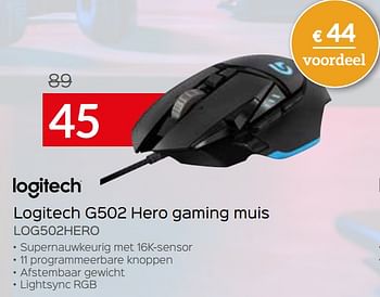 Promoties Logitech g502 hero gaming muis log502hero - Logitech - Geldig van 04/01/2021 tot 31/01/2021 bij Selexion