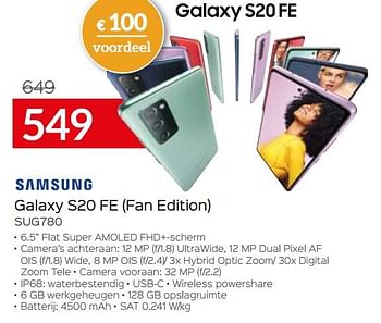 Promoties Samsung galaxy s20 fe fan edition sug780 - Samsung - Geldig van 04/01/2021 tot 31/01/2021 bij Selexion