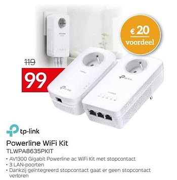 Promoties Tp-link powerline wifi kit tlwpa8635pkit - TP-LINK - Geldig van 04/01/2021 tot 31/01/2021 bij Selexion