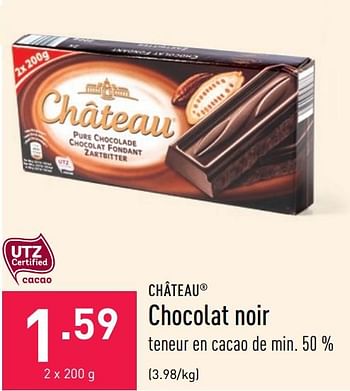 Chateau Chocolat Noir En Promotion Chez Aldi