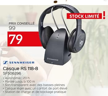 Promotions Sennheiser casque rs 118-8 sf506296 - Sennheiser  - Valide de 04/01/2021 à 31/01/2021 chez Selexion