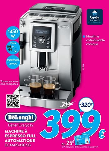Promoties Delonghi machine à espresso full automatique ecam23.420.sb - Delonghi - Geldig van 03/01/2021 tot 31/01/2021 bij Krefel