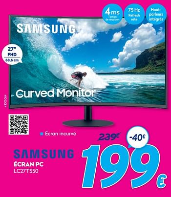 Promotions Samsung écran pc lc27t550 - Samsung - Valide de 03/01/2021 à 31/01/2021 chez Krefel