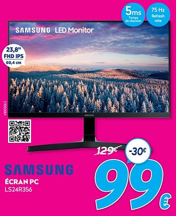 Promotions Samsung écran pc ls24r356 - Samsung - Valide de 03/01/2021 à 31/01/2021 chez Krefel