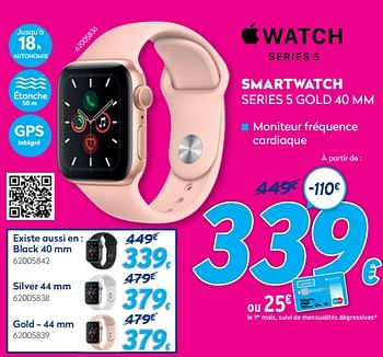 Promotions Appie smartwatch series 5 gold 40 mm - Appie - Valide de 03/01/2021 à 31/01/2021 chez Krefel