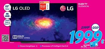Promotions Lg oled tv oled65cx6 - LG - Valide de 03/01/2021 à 31/01/2021 chez Krefel