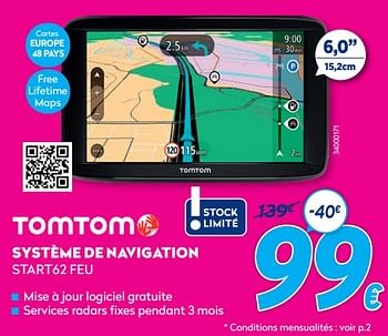 Promotions Tomtom système de navigation start62 feu - TomTom - Valide de 03/01/2021 à 31/01/2021 chez Krefel