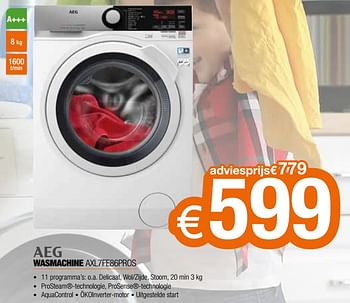 Promoties Aeg wasmachine axl7fe86pros - AEG - Geldig van 04/01/2021 tot 31/01/2021 bij Expert