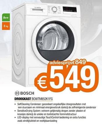Promoties Bosch droogkast bowtm852k1fg - Bosch - Geldig van 04/01/2021 tot 31/01/2021 bij Expert