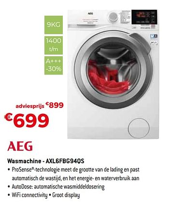 Promoties Aeg wasmachine - axl6fbg94qs - AEG - Geldig van 04/01/2021 tot 31/01/2021 bij Exellent
