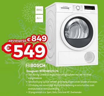 Promoties Bosch droogkast - bowtm852k1fg - Bosch - Geldig van 04/01/2021 tot 31/01/2021 bij Exellent