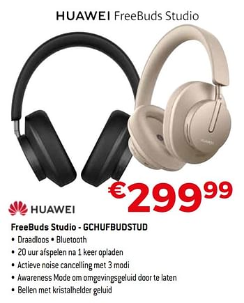 Promoties Huawei freebuds studio - gchufbudstud - Huawei - Geldig van 04/01/2021 tot 31/01/2021 bij Exellent