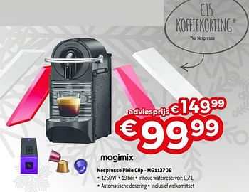Promotions Magimix nespresso pixie clip - mg11370b - Magimix - Valide de 04/01/2021 à 31/01/2021 chez Exellent