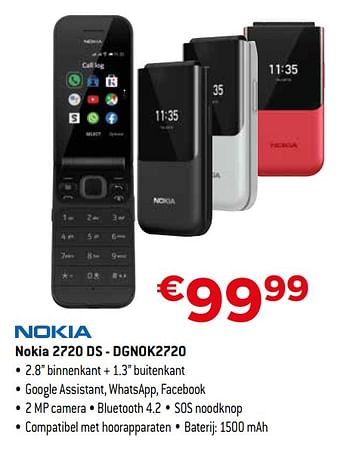 Promoties Nokia nokia 2720 ds - dgnok2720 - Nokia - Geldig van 04/01/2021 tot 31/01/2021 bij Exellent