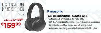 Promoties Panasonic over-ear hoofdtelefoon - parbm700bek - Panasonic - Geldig van 04/01/2021 tot 31/01/2021 bij Exellent