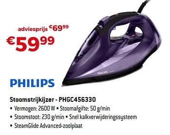 Promoties Philips stoomstrijkijzer - phgc456330 - Philips - Geldig van 04/01/2021 tot 31/01/2021 bij Exellent
