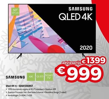 Promoties Samsung qled 4k tv - sqqe50q86t - Samsung - Geldig van 04/01/2021 tot 31/01/2021 bij Exellent
