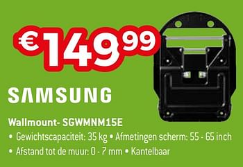 Promotions Samsung wallmount- sgwmnm15e - Samsung - Valide de 04/01/2021 à 31/01/2021 chez Exellent