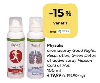 Promoties Physalis aromaspray good night - Physalis - Geldig van 04/01/2021 tot 26/01/2021 bij Bioplanet