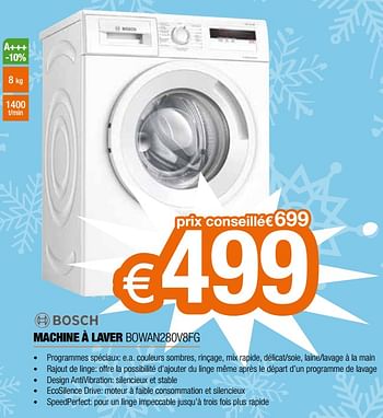 Promotions Bosch machine à laver bowan280v8fg - Bosch - Valide de 04/01/2021 à 31/01/2021 chez Expert