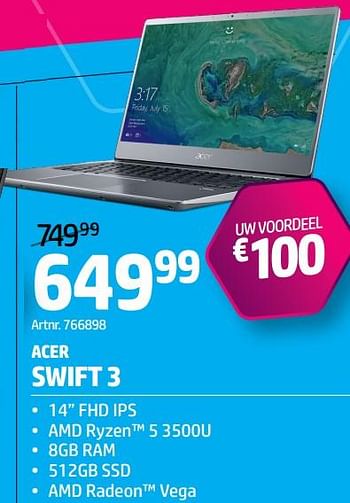 Promotions Acer swift 3 - Acer - Valide de 01/01/2021 à 31/01/2021 chez Auva