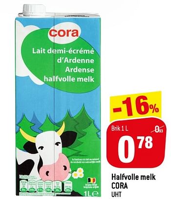 Promotions Halfvolle melk cora - Produit maison - Match - Valide de 06/01/2021 à 12/04/2021 chez Match