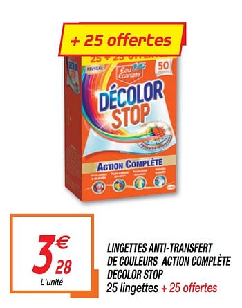Promo Decolor stop lingettes anti décoloration chez Carrefour Market