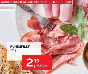 Promoties Rundsfilet - Huismerk - Alvo - Geldig van 13/01/2021 tot 19/01/2021 bij Alvo