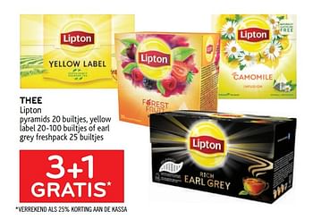 Promoties 3+1 gratis thee lipton - Lipton - Geldig van 13/01/2021 tot 26/01/2021 bij Alvo