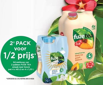 Promoties 2e pack voor 1-2 prijs bij aankoop van 2 pakken fuze tea smaak naar keuze - FuzeTea - Geldig van 13/01/2021 tot 26/01/2021 bij Alvo