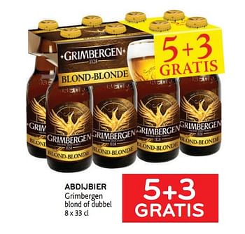 Promoties 5+3 gratis abdijbier grimbergen blond of dubbel - Grimbergen - Geldig van 13/01/2021 tot 26/01/2021 bij Alvo