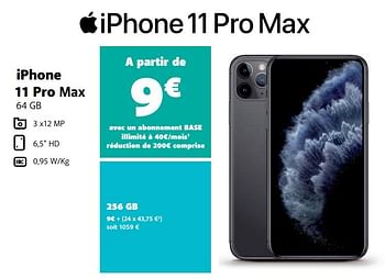 Promotions Apple iphone 11 pro max 256 gb - Apple - Valide de 03/01/2021 à 05/02/2021 chez Base
