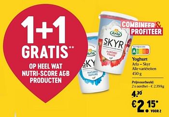 Promoties Yoghurt arla - skyr aardbei - Arla - Geldig van 07/01/2021 tot 13/01/2021 bij Delhaize